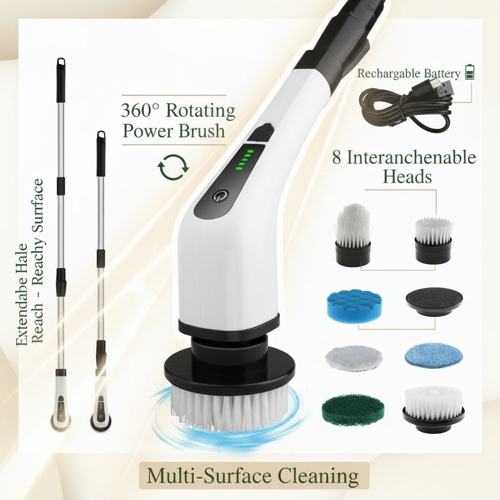 Electric Cleaning Brush - Rechargeable Power Scrubber for Home