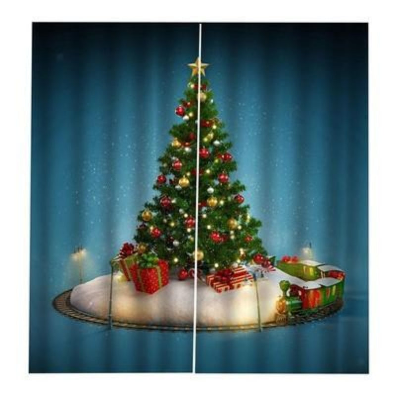 Christmas Pattern Home Decoration Living Room Bedroom Window Curtains