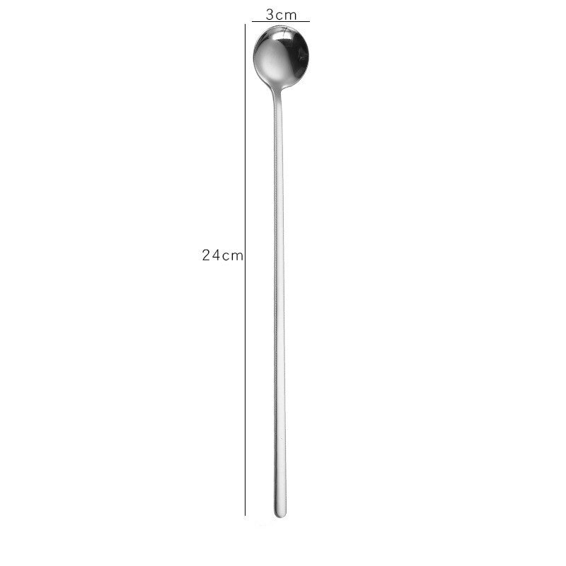 Creative Stainless Steel Long Handle Small Round Spoon