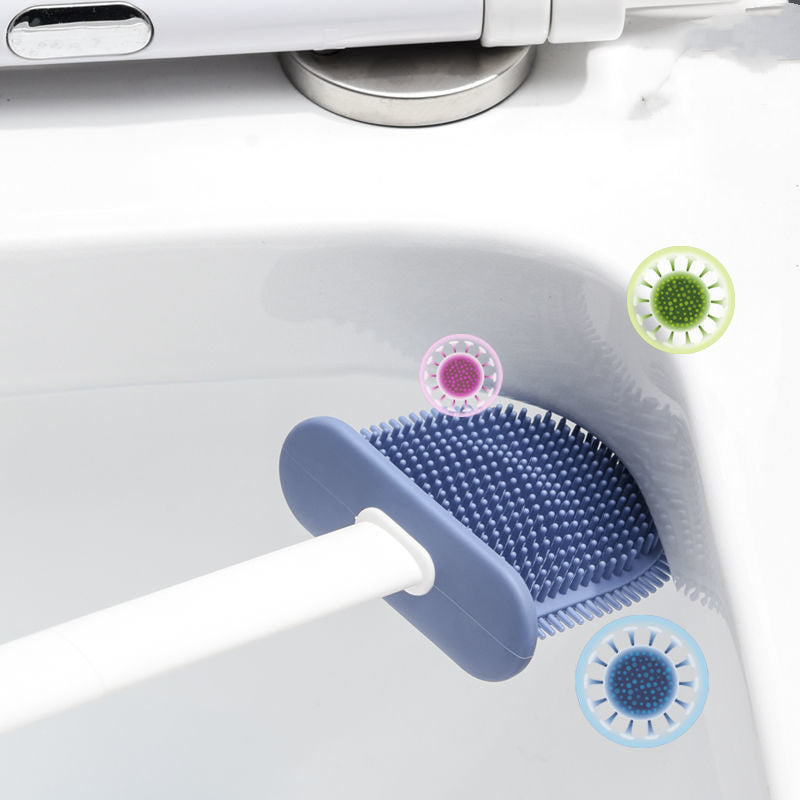 2 In 1 Silicone Toilet Brush  Set With Holder