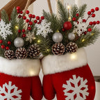 Christmas Garland Glove Wreath - Festive Door Decoration | MTHWorld Living